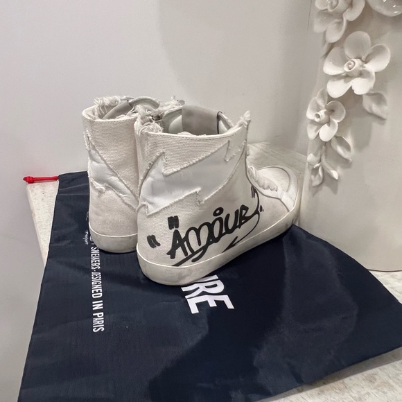 Zadig & Voltaire high top sneakers. Distressed design and graphics. Barely worn - Picture 6 of 8